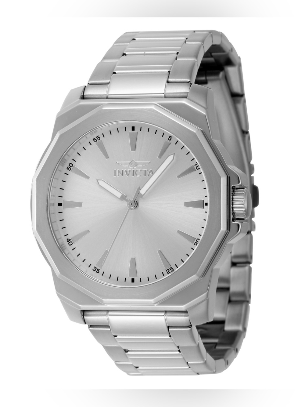 Invicta Men's Speedway 42  Silver Stainless Steel Gray Dial Octagonal Case Watch